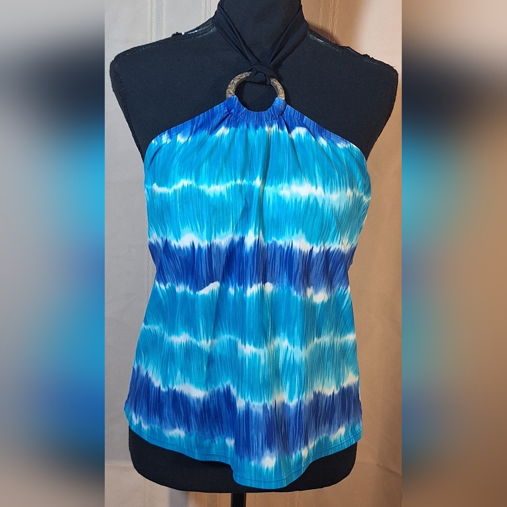 A.N.A. Blue and White Tankini/Halter Top